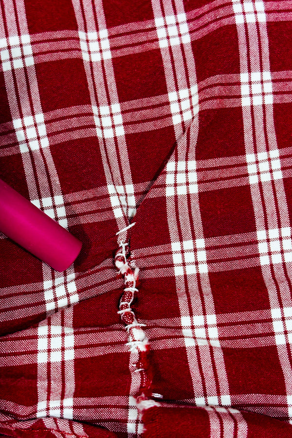 Chemise rouge à carreaux - Homme seconde main - Joe Fresh- La Penderie du Paradis