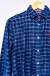 Chemise Kauri marine à carrreaux en corduroy - Homme* seconde main - New Zealand Auckland- La Penderie du Paradis