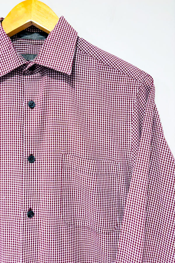 Chemise gingham rouge - Homme* seconde main - Protocol- La Penderie du Paradis