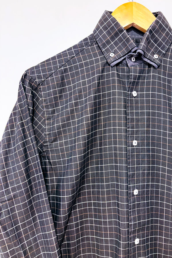 Chemise kaki à carreaux - Homme* seconde main - Paoletti- La Penderie du Paradis