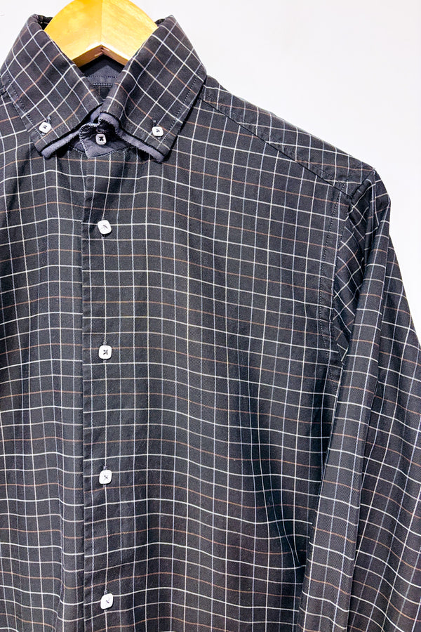 Chemise kaki à carreaux - Homme* seconde main - Paoletti- La Penderie du Paradis