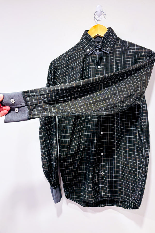 Chemise kaki à carreaux - Homme* seconde main - Paoletti- La Penderie du Paradis