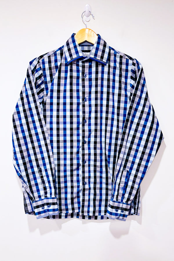 Chemise bleue à carreaux - Homme* seconde main - Palenzo- La Penderie du Paradis