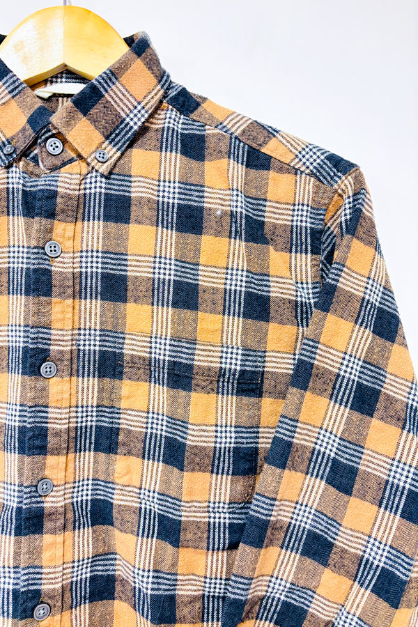 Chemise en flanelle brune à carreaux - Homme seconde main - RW&CO.- La Penderie du Paradis