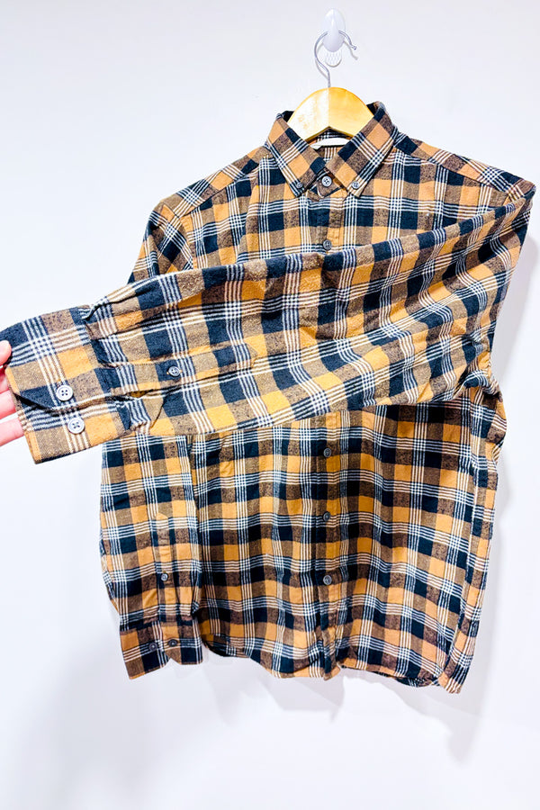 Chemise en flanelle brune à carreaux - Homme seconde main - RW&CO.- La Penderie du Paradis