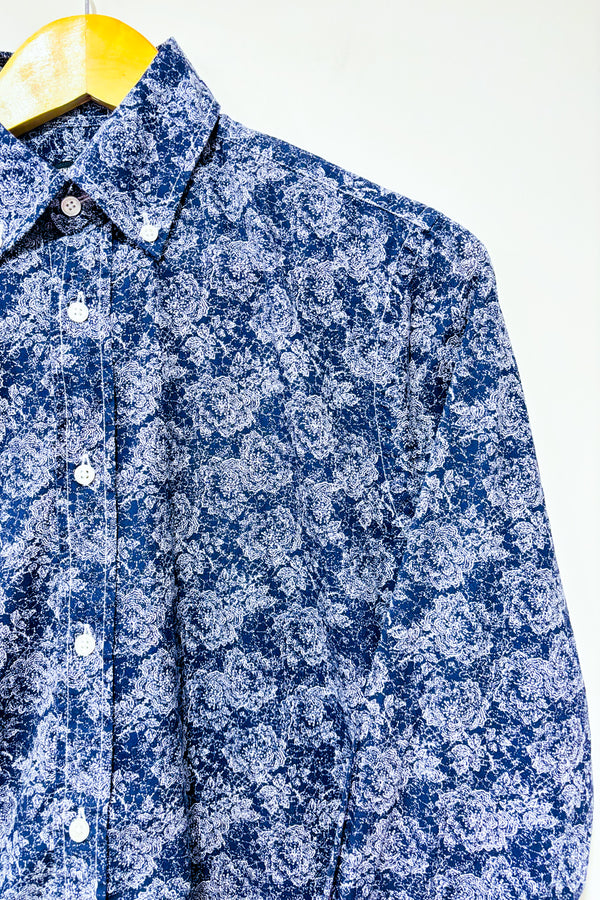 Chemise marine fleurie - Homme* seconde main - Kenneth Cole- La Penderie du Paradis