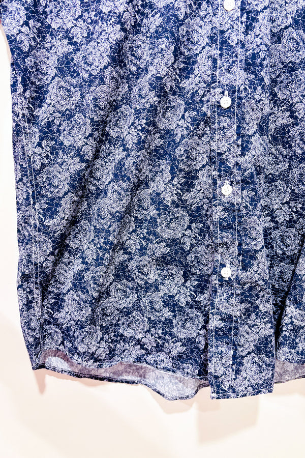 Chemise marine fleurie - Homme* seconde main - Kenneth Cole- La Penderie du Paradis