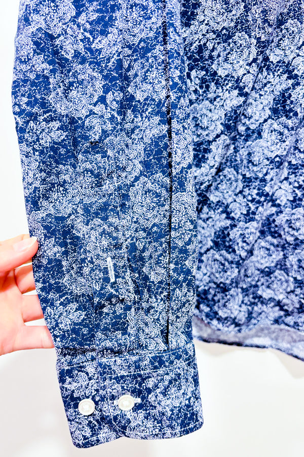 Chemise marine fleurie - Homme* seconde main - Kenneth Cole- La Penderie du Paradis