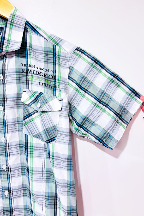 Chemise verte et blanche à carreaux - Homme seconde main - Navy Crew- La Penderie du Paradis