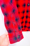 Chemise en flanelle rouge et marine à carreaux - Homme seconde main - 21 Men- La Penderie du Paradis
