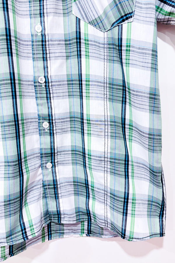 Chemise verte et blanche à carreaux - Homme seconde main - Navy Crew- La Penderie du Paradis
