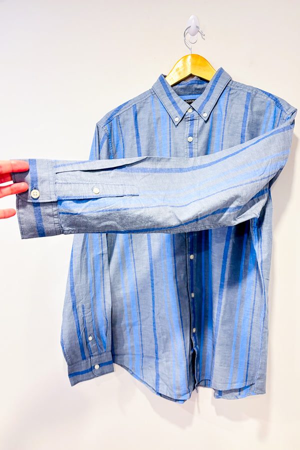 Chemise bleue rayée - Homme seconde main - Dockers- La Penderie du Paradis