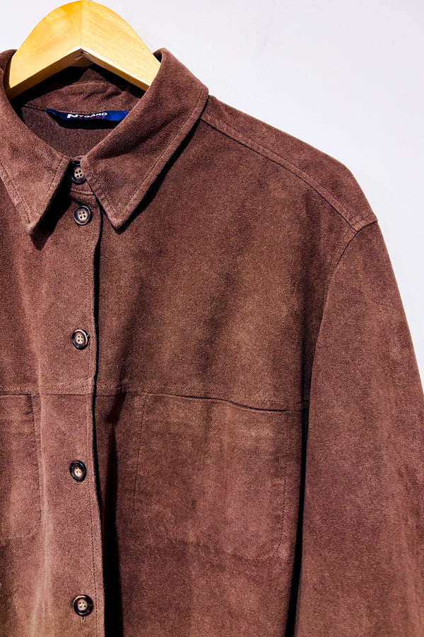 Chemise brune effet suède - Homme seconde main - Nygård- La Penderie du Paradis