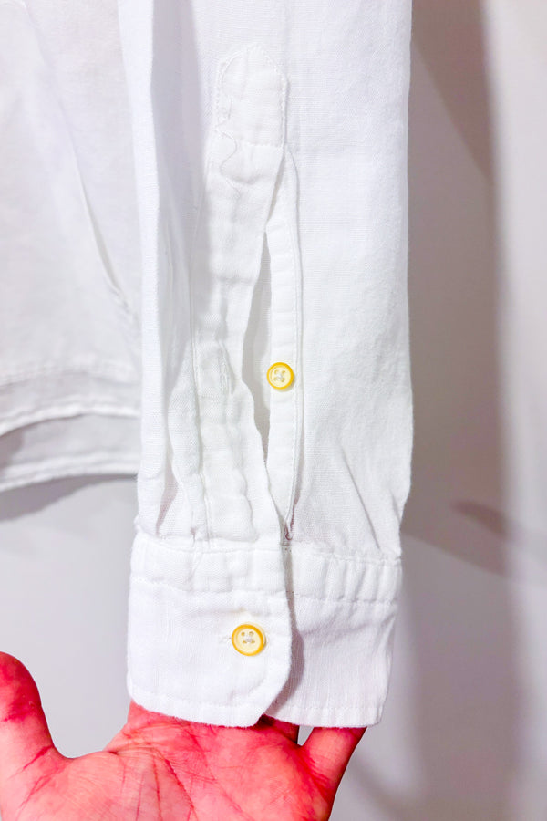 Chemise en lin blanche à capuchon - Homme seconde main - Zara- La Penderie du Paradis