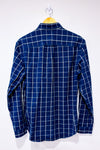 Chemise bleue et blanche à carreaux en coton et lin - Homme seconde main - Frank & Oak- La Penderie du Paradis