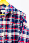 Chemise en flanelle bleue et rouge à carreaux seconde main - Jachs New York- La Penderie du Paradis
