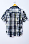 Chemise à carreaux gris, noir et vert à manches courtes seconde main - Noize78- La Penderie du Paradis