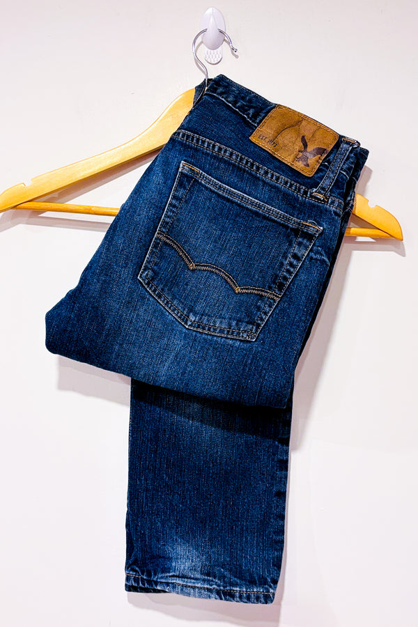Jeans bleu foncé délavé (s) - Homme seconde main - American Eagle- La Penderie du Paradis