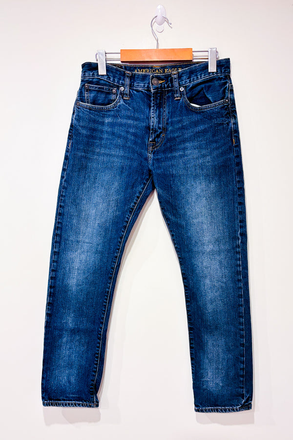 Jeans bleu foncé délavé (s) - Homme seconde main - American Eagle- La Penderie du Paradis