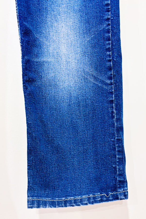 Jeans bleu délavé jambe droite - Homme seconde main - Vincent D'Amérique- La Penderie du Paradis