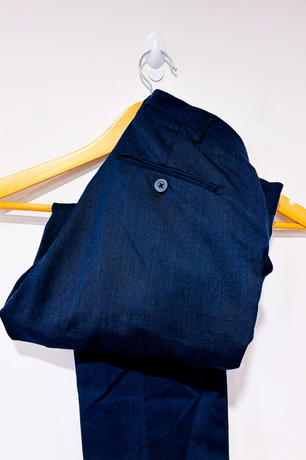 Pantalon marine extensible en laine - Homme seconde main - Vincent D'Amérique- La Penderie du Paradis