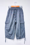 Bermuda cargo fluide gris taille élastique - Homme seconde main - Ark Imports- La Penderie du Paradis
