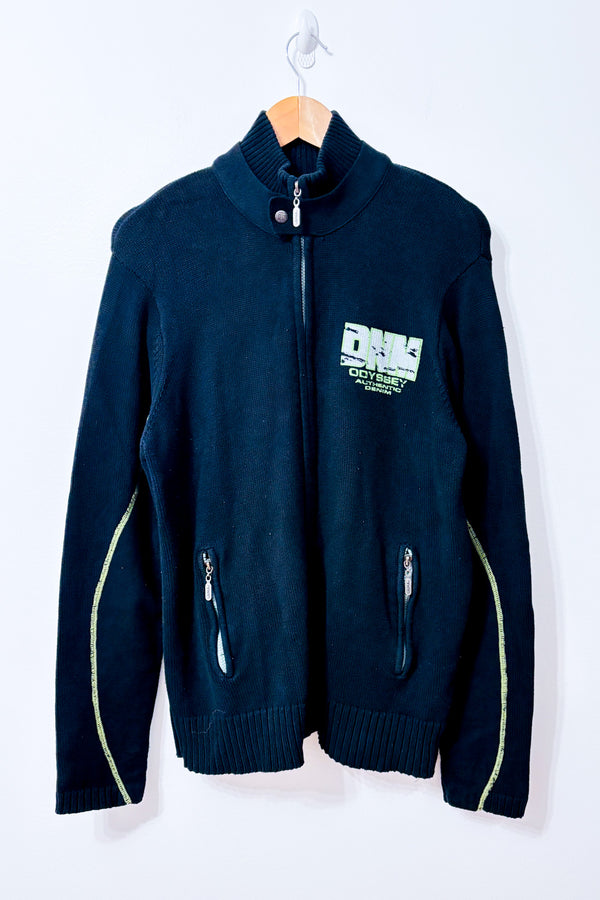 Veste TXT noire zippée en tricot à col montant