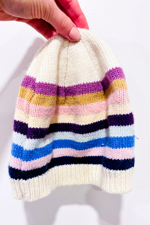 Bonnet rayé multicolore en laine seconde main - Joe Fresh- La Penderie du Paradis