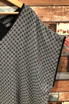 Haut ample gris et noir avec motifs (3X) seconde main Collection Michel Studio