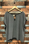 Haut ample gris et noir avec motifs (3X) seconde main Collection Michel Studio