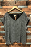 Haut ample gris et noir avec motifs (3X) seconde main Collection Michel Studio