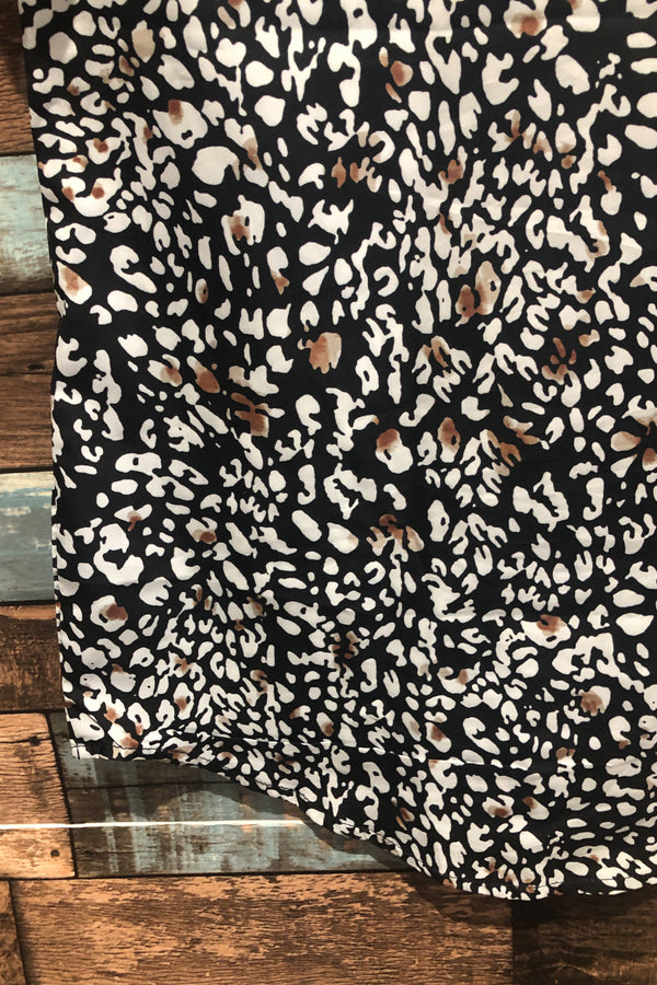 Haut ample noir avec motifs et manches fluides (m) seconde main Autres