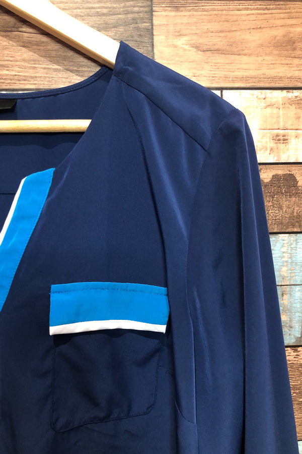 Haut bleu fluide (m/l) seconde main Style&Co