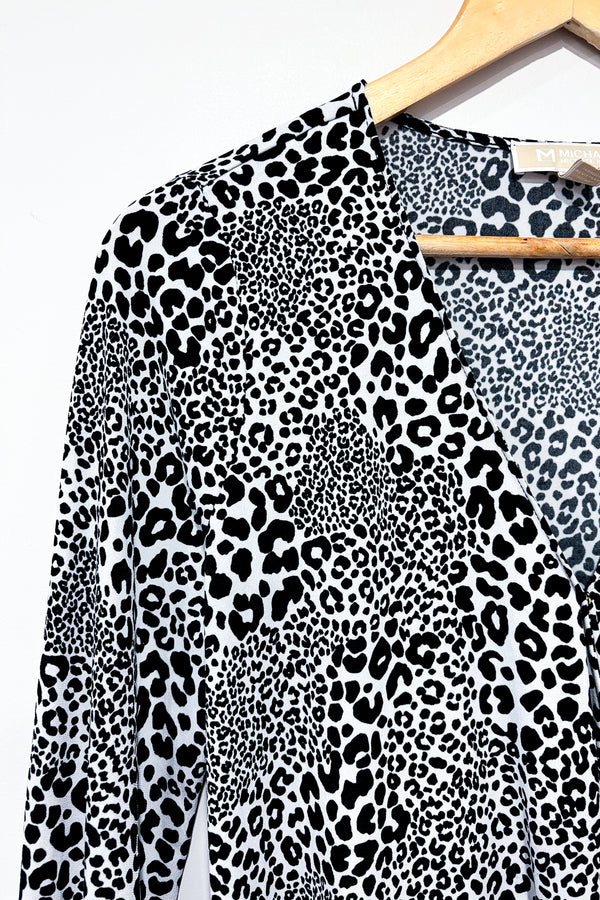 Haut cache-coeur blanc et noir motif léopard (s) seconde main Michael Kors