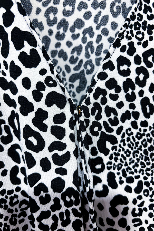Haut cache-coeur blanc et noir motif léopard (s) seconde main Michael Kors