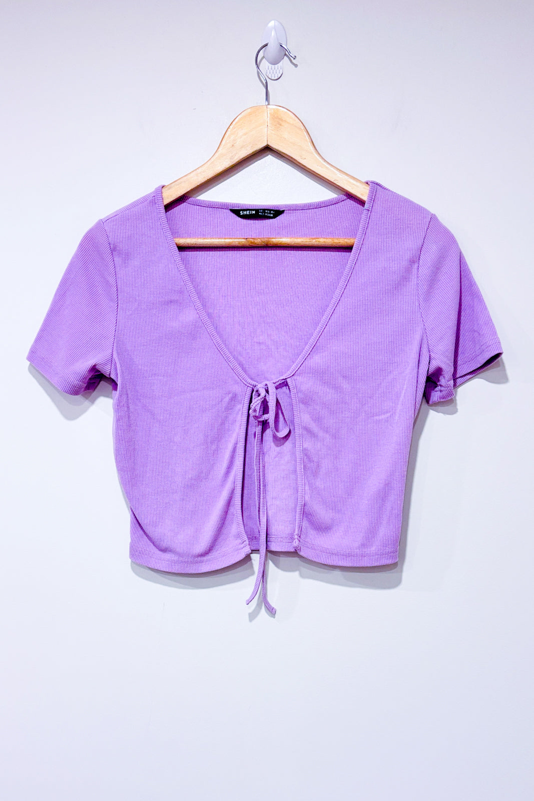 Lilac Ribbed Tie Top (s) SHEIN Online Thrift Store – La