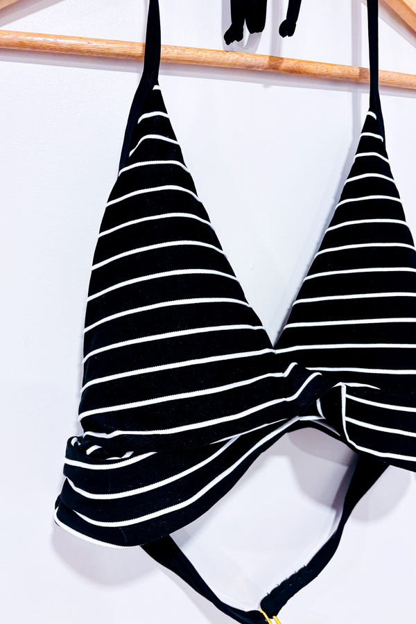 Haut de maillot de bain noir et blanc rayé (l)-La Vie en Rose-La Penderie du Paradis 🕊