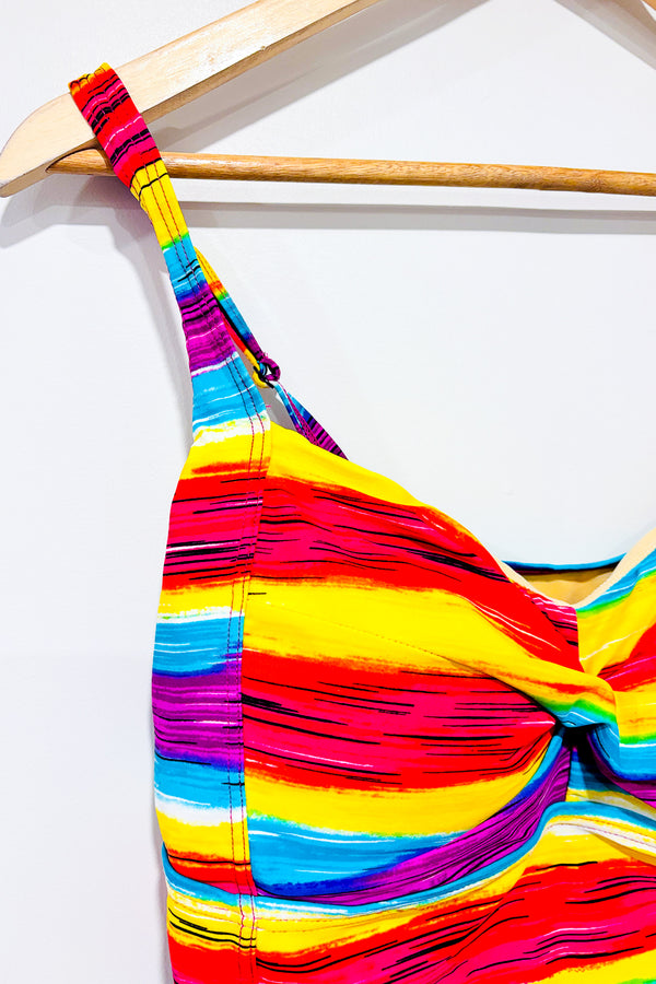 Haut de maillot de bain rayé multicolore (32DD) -- La Penderie du Paradis ?