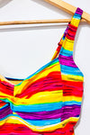 Haut de maillot de bain rayé multicolore (32DD) -- La Penderie du Paradis ?