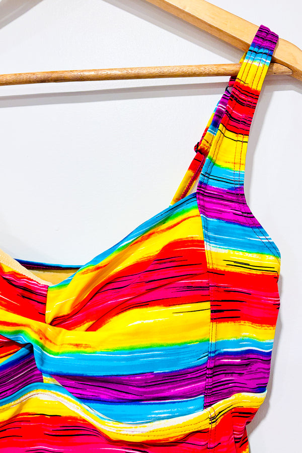 Haut de maillot de bain rayé multicolore (32DD) -- La Penderie du Paradis ?