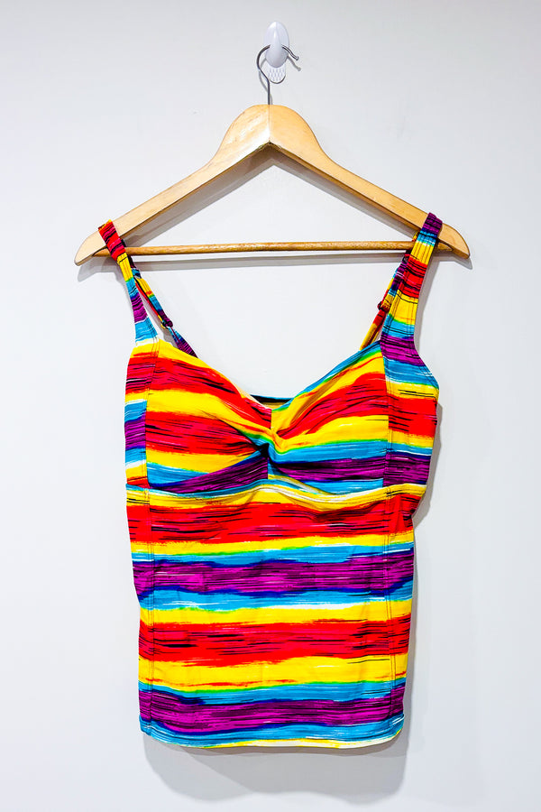 Haut de maillot de bain rayé multicolore (32DD) -- La Penderie du Paradis ?