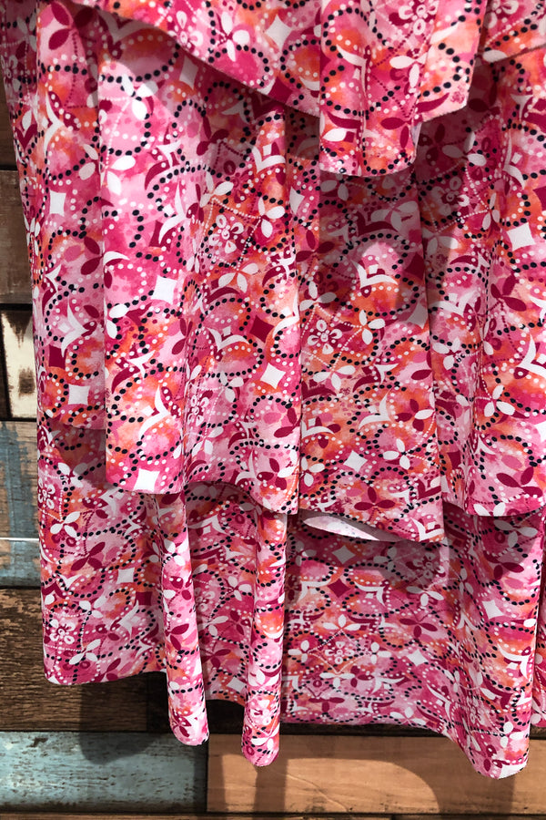 Haut de maillot de bain rose fleuri (16D) seconde main Nygård