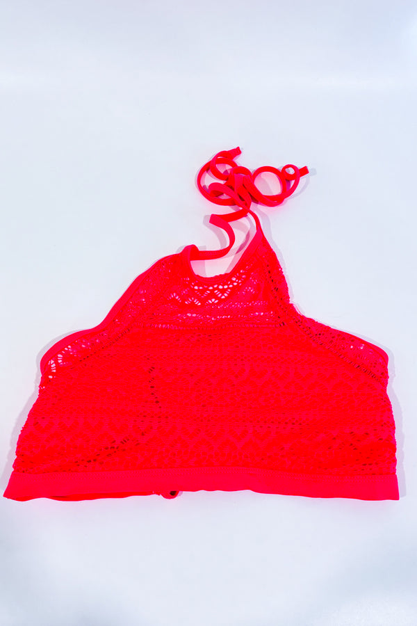 Haut de maillot de bain rose néon en dentelle haut licou (m)-Ardene-La Penderie du Paradis 🕊