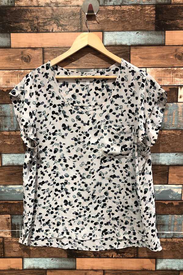 Haut fluide blanc avec motifs multicolores (xxl) seconde main Reitmans