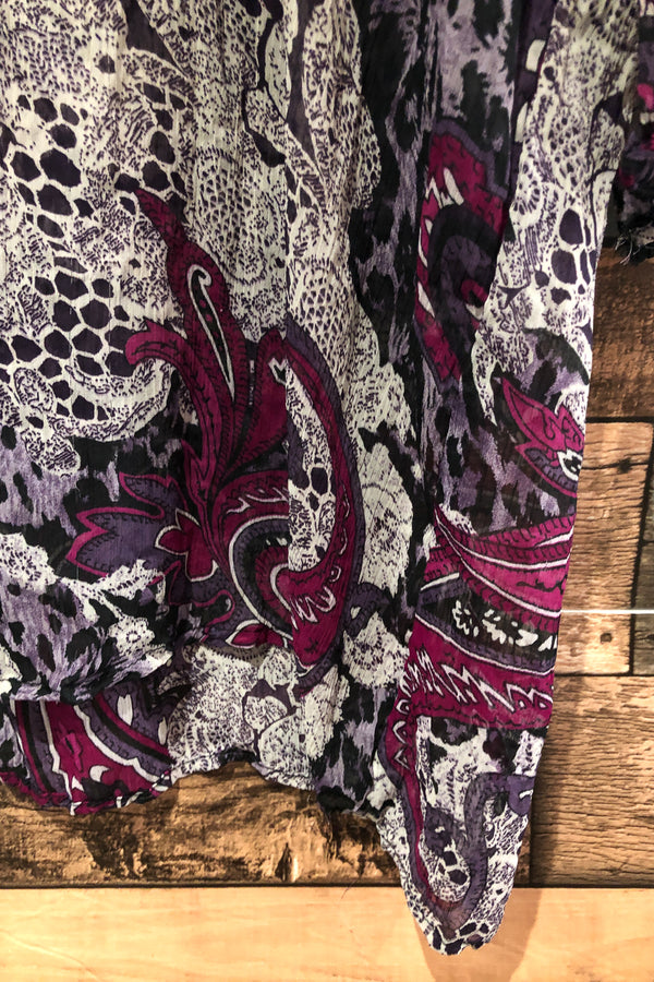 Haut fluide mauve transparent fleuri (l) seconde main Reitmans