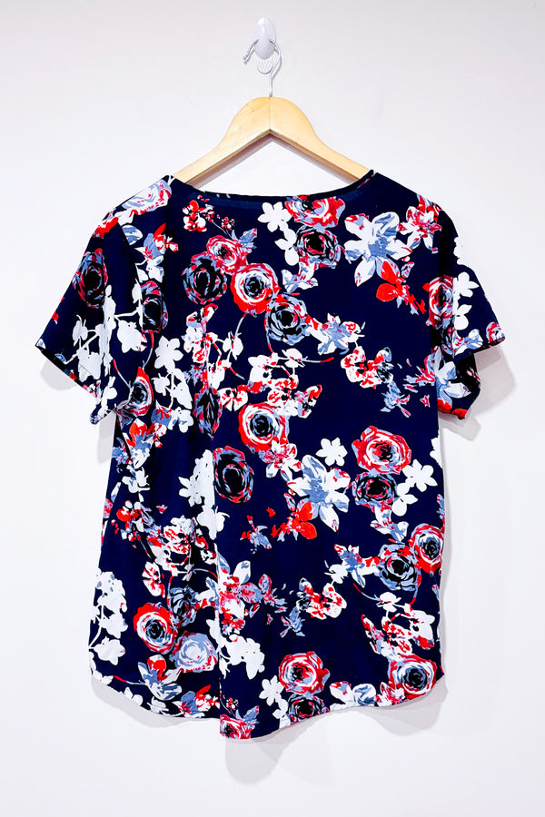 Haut marine fleuri (xl)-Pentagone-La Penderie du Paradis 🕊