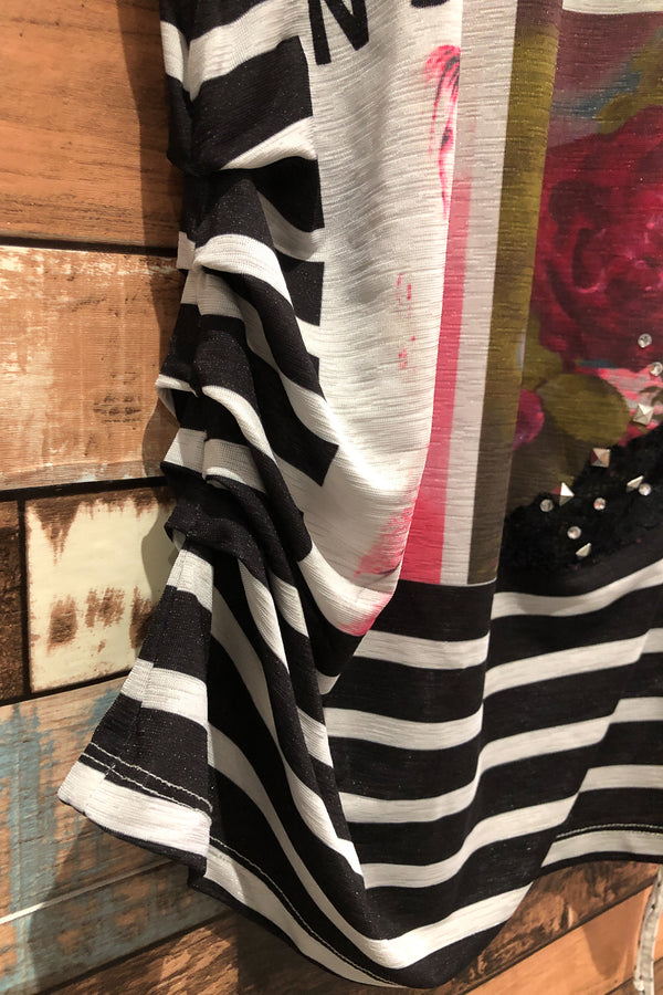 Haut noir et blanc rayé et à pois (xs) seconde main Grenier