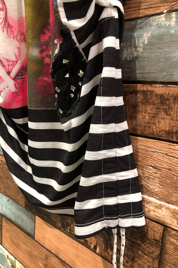 Haut noir et blanc rayé et à pois (xs) seconde main Grenier