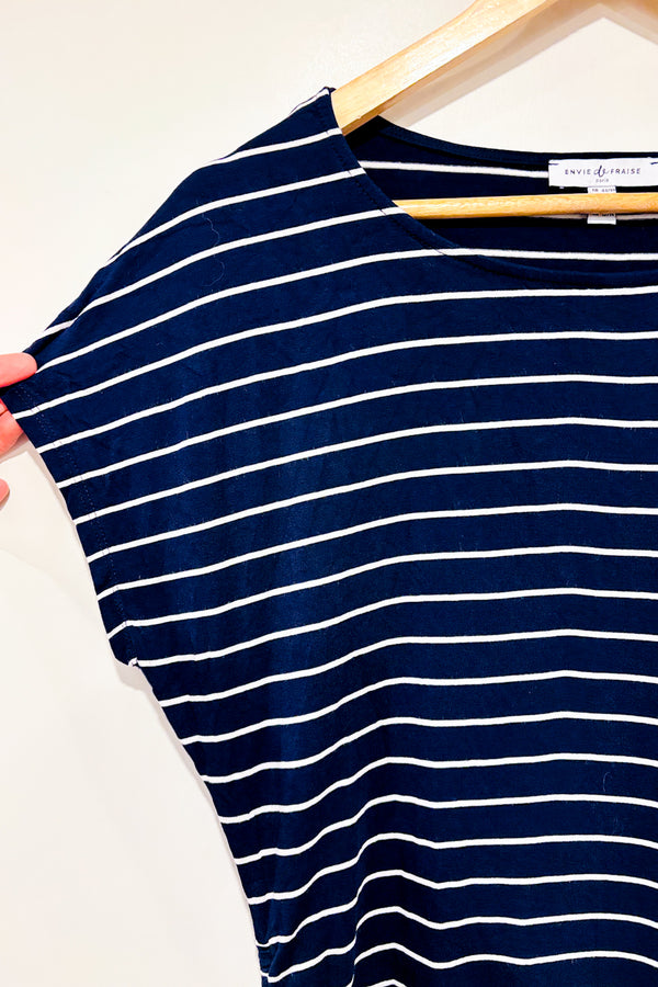 Haut rayé marine et blanc avec côtés ajustables (l) - Maternité-Envie de Fraise-La Penderie du Paradis 🕊
