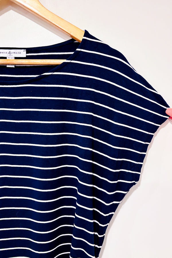 Haut rayé marine et blanc avec côtés ajustables (l) - Maternité-Envie de Fraise-La Penderie du Paradis 🕊